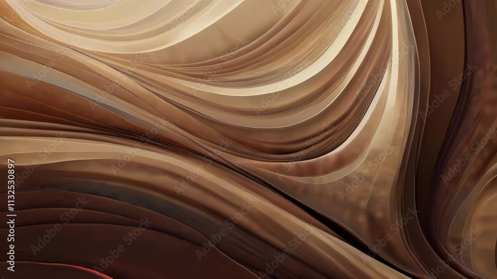 Poster abstract earthy tones with swirling patterns and textural layers.