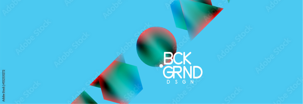 Poster Neon color geometric shapes square triangle circle abstract background. Vector Illustration For Wallpaper, Banner, Background, Card, Book Illustration, landing page