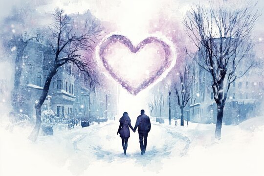 landscape with heart for cupple