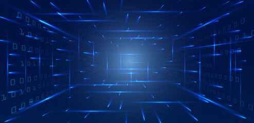 Futuristic sci-fi technology speed blue light background vector editable © Khalim Taufiqi