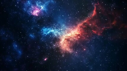 Vast outer space night sky featuring a brilliant galaxy and countless stars, showcasing the majestic beauty of the universe as a mesmerizing celestial background