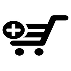 Fototapeta premium The shopping cart icon is black, has an elegant design, and is suitable as an additional element in your design.