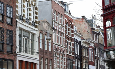 Fototapeta premium Amsterdam Leidsestraat Street View with Building Facades, Netherlands