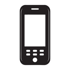 mobile phone  silhouette vector on a transparent background