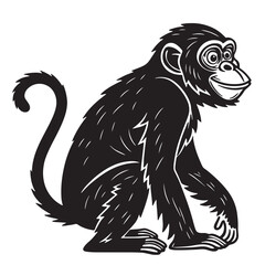 Obraz premium Monkey silhouette vector on a transparent background