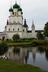 Fototapeta premium Russia Yaroslavl region Rostov the Great Kremlin on a cloudy summer day