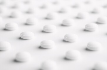 white pills on black background