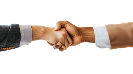 too Businessmen are pushing with fists, on a transparent backgrounds