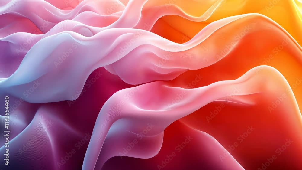 Poster vibrant waves of color flow gracefully in an abstract display of light and form during a serene mome