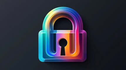 Secure, digital padlock icon symbolizing protection, privacy, and online security. Ideal for technology or cybersecurity themes. 