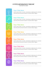 8 Steps Infographic Timeline with Editable Text for Business Presentation, Poster, Banner and Booklet.