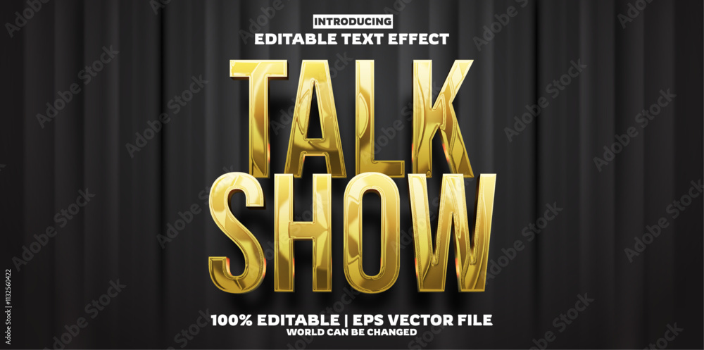 Poster talk show editable text effect in modern trend style