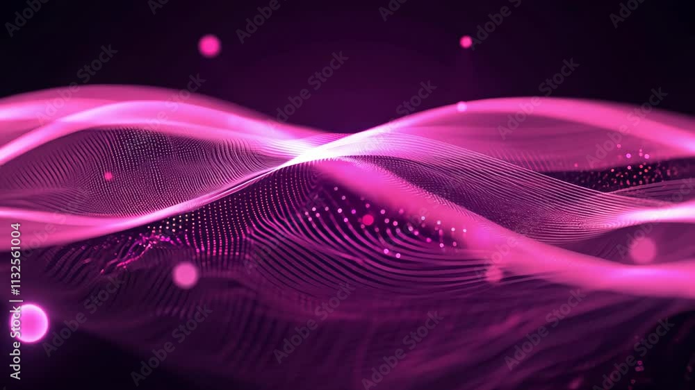Poster vibrant pink waves dance across a dark background, creating mesmerizing patterns and an enchanting a