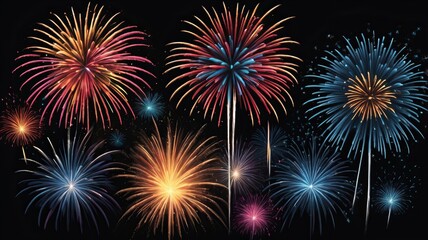 Elegant Fireworks Celebration Background for Festive Banner Design