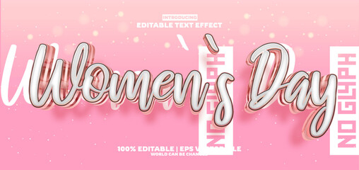 International Women Day editable text effect in modern trend style