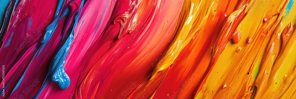 Poster vibrant abstract paint texture with bright streaks and bold colors creating dynamic visual appeal