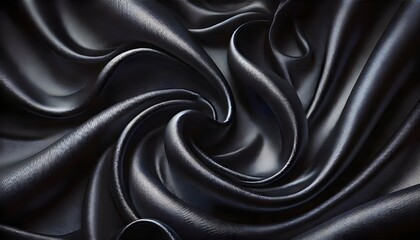 Obraz premium Smooth elegant black satin texture abstract background. Luxurious background design
