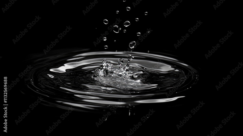 Aufkleber air bubbles rising in dark water creating dynamic ripples and surface patterns