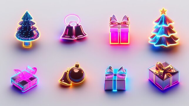 Richly colored and styled Christmas themed motifs