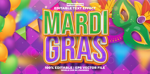 mardi gras editable text effect in modern trend style © Dhm