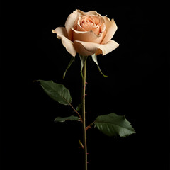 Beautiful Soft Pink Rose on a Dark Background Capturing the Elegance of Nature's Delicacy