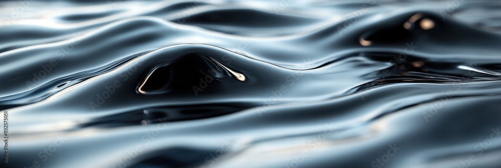 Poster glossy water surface reflecting cool tones in soft undulating patterns