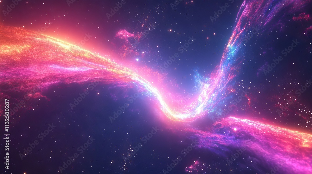 Poster vibrant abstract neon space background with cosmic elements and futuristic glow effects in a surreal