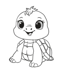 cute and adorable turtle vector illustration color 