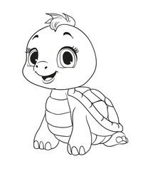 cute and adorable turtle vector illustration color 