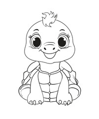 cute and adorable turtle vector illustration color 