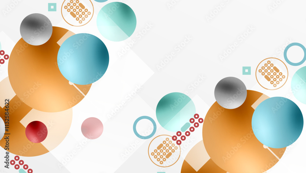 Poster Circles and elements geometric abstract background