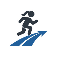 Fototapeta premium Woman Running Forward Icon