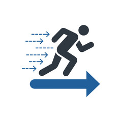Fototapeta premium Running Forward Arrow Icon