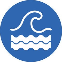 Obraz premium Wave glyph circle icon