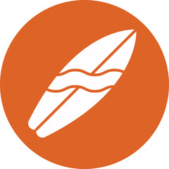 Surfboard glyph circle icon
