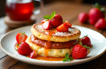 pancakes with strawberries