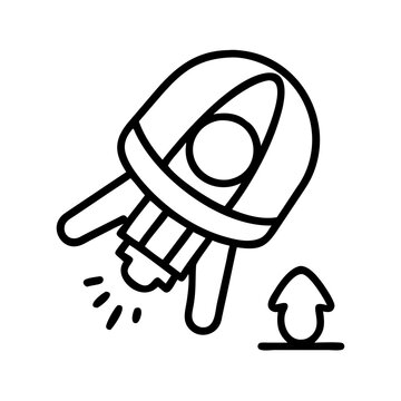 recommend clip art: capsule re entry icon, space day line art, space icon - simple black line art icon of capsule re entry, symbolizing space day celebrations. space vector art.