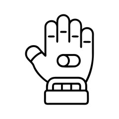 space glove icon, space day line art, space icon - simple black line art icon of space glove, symbolizing space day celebrations. space vector art.
