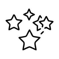 Obraz premium stars icon, space day line art, space icon - simple black line art icon of stars, symbolizing space day celebrations. space vector art.