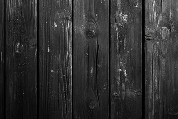 Fototapeta premium A close-up view of black wooden planks with a textured surface, showcasing natural wood grain and knots.