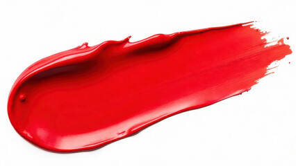 Bold red lipstick swatch on white background