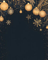 Luxurious Christmas new year card and Holiday Promotion Banner with Elegant Ornaments, for Tags, Posters, and Banners with Space for Text