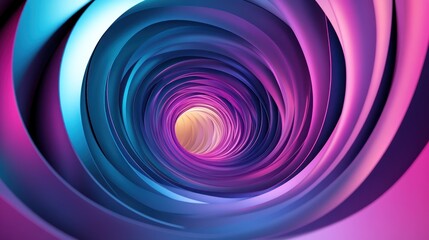 Obraz premium Futuristic abstract infinity tunnel with circular layers, 3D metallic texture, soft neon lights, endless depth -