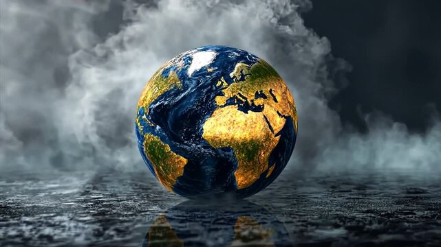 Climate change mitigation concept with a globe symbolizing decarbonization and CO2 emission reduction strategies