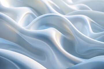 Obraz premium Gentle waves of white fabric flow seamlessly, capturing light and texture beautifully. The soft folds create a calming and elegant ambiance, perfect for visual inspiration