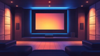 Fototapeta premium Modern Home Theater Room Design With Ambient Lighting