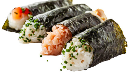 Onigiri fast food isolated on transparent background, PNG