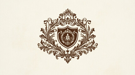 Vintage-Style Logo with Intricate Details and Rustic Typography