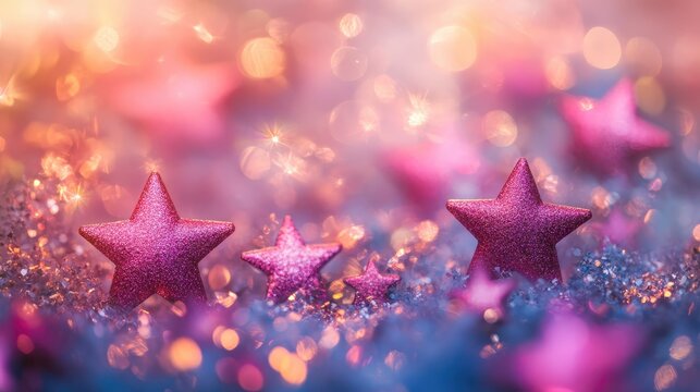 Customer review portal filled with positive testimonials selective focus on star ratings, ethereal, Double exposure, online review interface backdrop