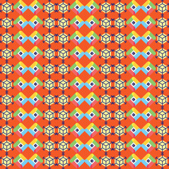 Explore vibrant and colorfully designed seamless vector patterns featuring geometric shapes. Ideal for templates, digital designs, and creative projects that demand a bold and modern aesthetic.